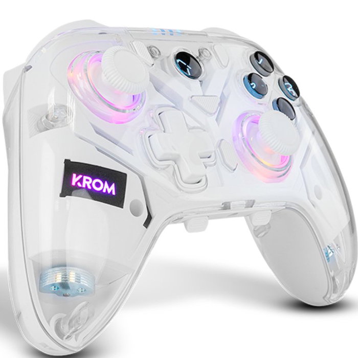 Krom Krystal Gamepad Inalámbrico Transparente RGB Krom Krystal Gamepad Inalámbrico Transparente RGB